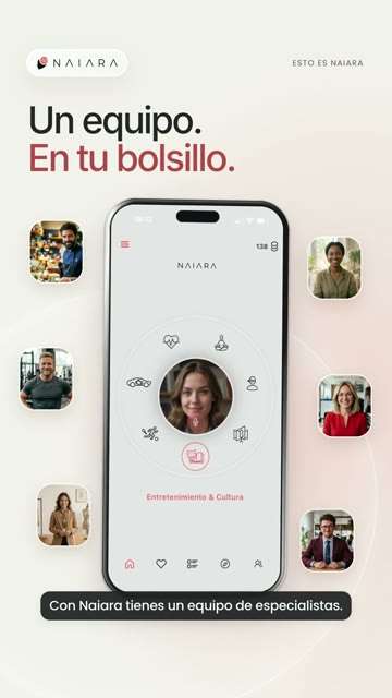 NAIARA phone surrounded by assistant portraits