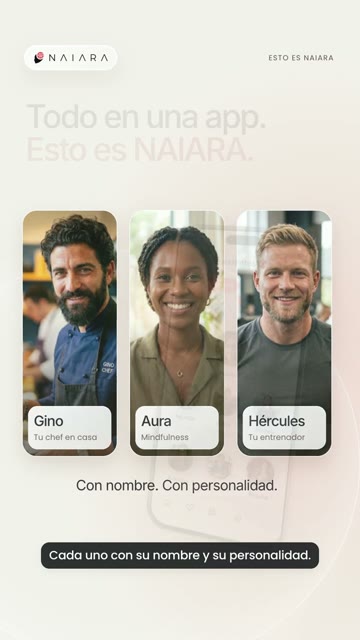 NAIARA three-character composition and supporting Spanish text
