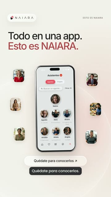NAIARA closing app composition with Todo en una app headline