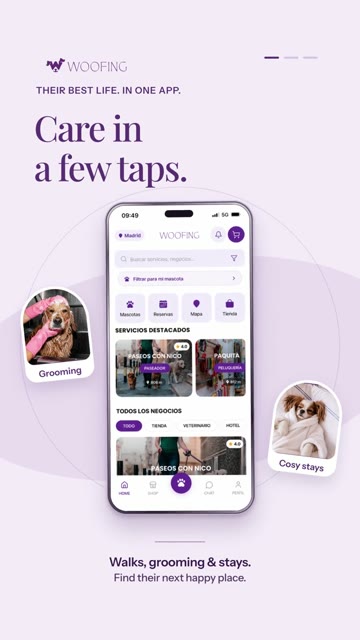 Woofing phone and Care in a few taps headline