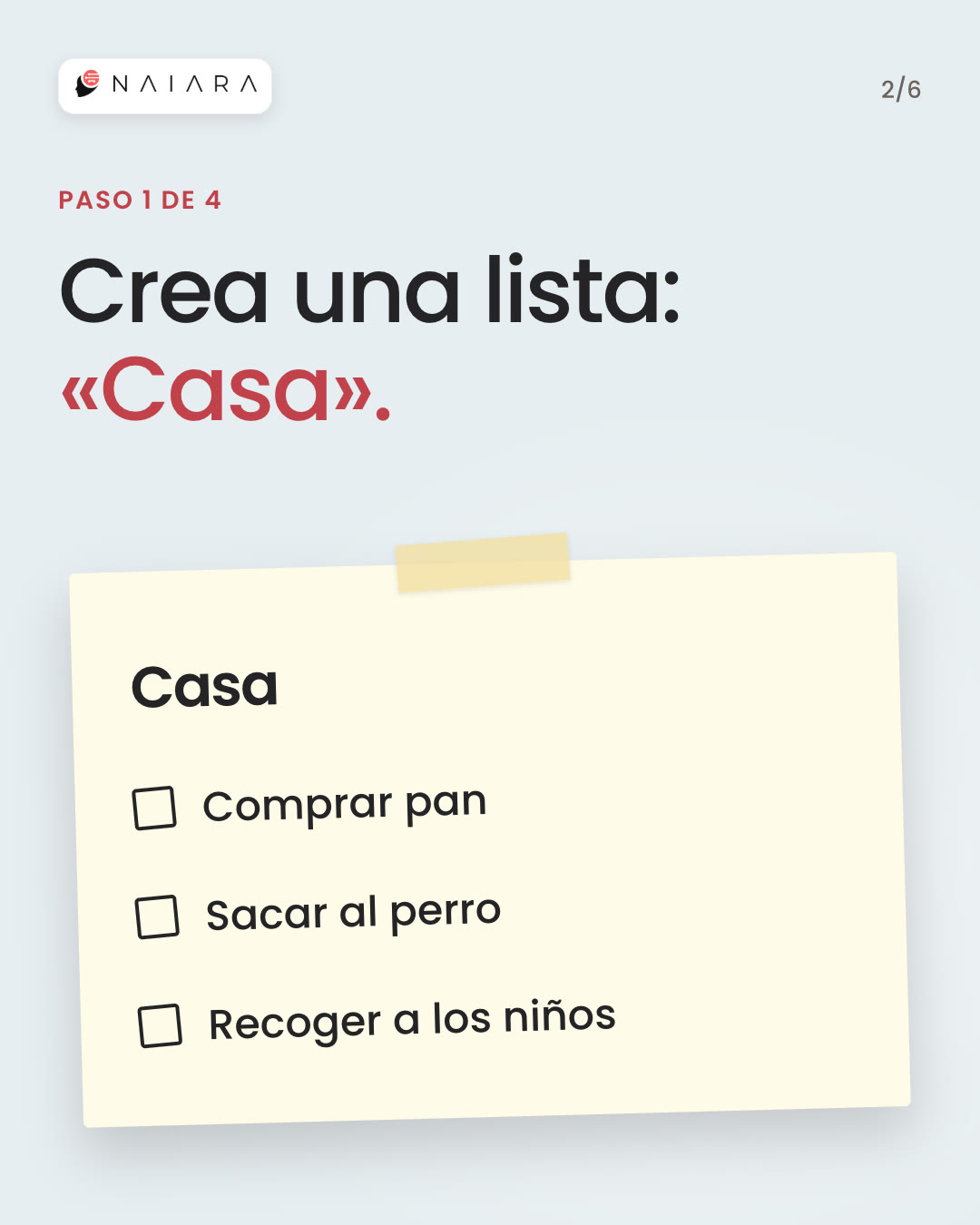 Step 1 of 4: make a list called Home.
